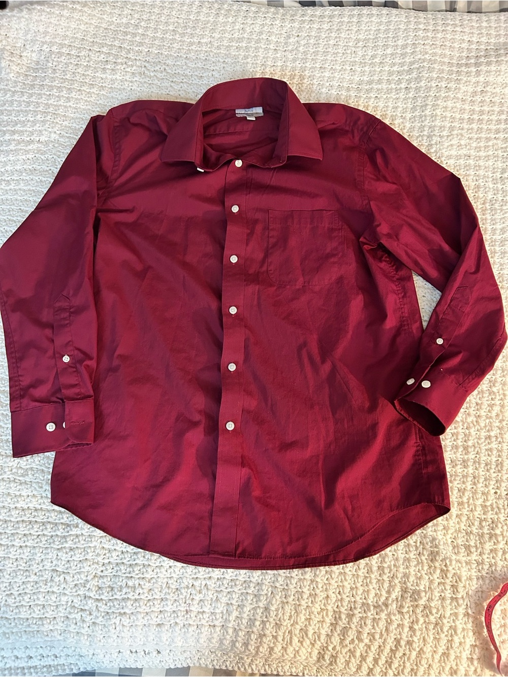 croft & barrow Men's Burgundy Long-Sleeve Dress Shirt